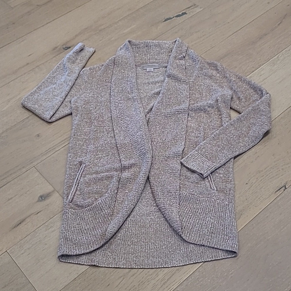 EUC Barefoot Dreams Sweater Women's Medium Brown Cozy Chic Lite Cardigan